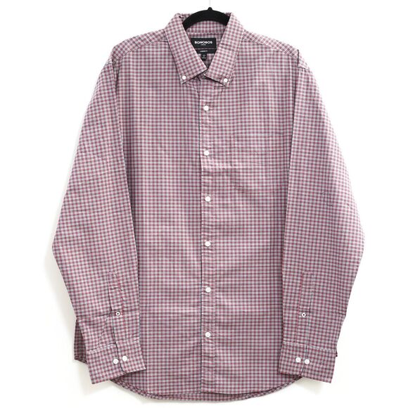 269925 Bonobos Stretch Plaid Check Buttondown Men's Shirt Standard Fit Long XL - Picture 1 of 6